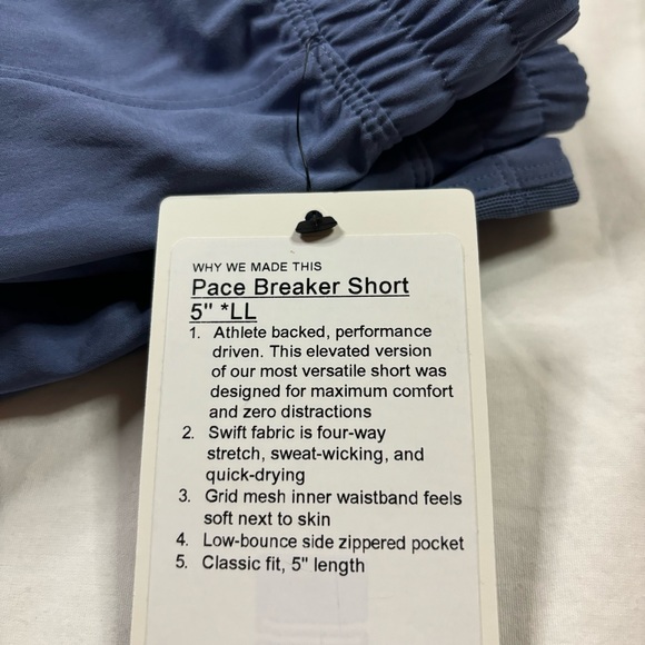 Lululemon Pace Breaker Short 5” *LL Linerless OASN Oasis Blue Men’s Size XXL - Picture 5 of 5